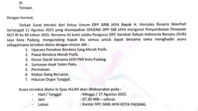 Gema Kemerdekaan Bergema di Padang! GRIB Jaya DPC Kota Padang Siap Gelar Serangkaian Acara Meriah!
