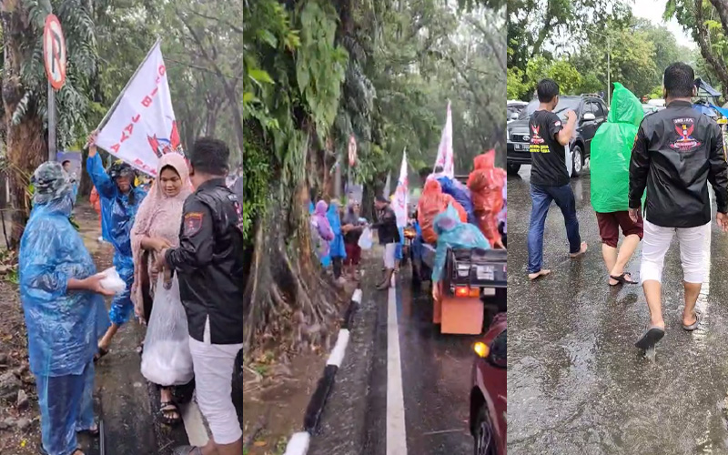 Hujan Deras Tak Padamkan Api Semangat Berbagi GRIB Jaya Kota Padang