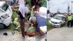 Kecelakaan Tragis di Padang, Kereta Api Tabrak Minibus Honda Mobilio, 1 Pelajar Tewas