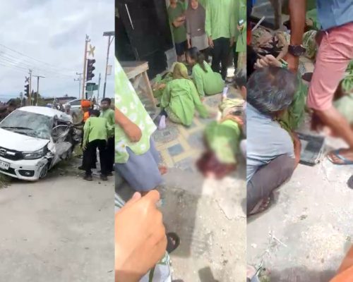 Mobil Terseret 10 Meter Usai Ditabrak Kereta, Tujuh Pelajar SMA Negeri 10 Padang Jadi Korban