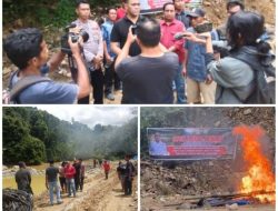 Penindakan Tambang Emas Ilegal di Pasaman: Satreskrim Polres Musnahkan Barang Bukti di Lokasi