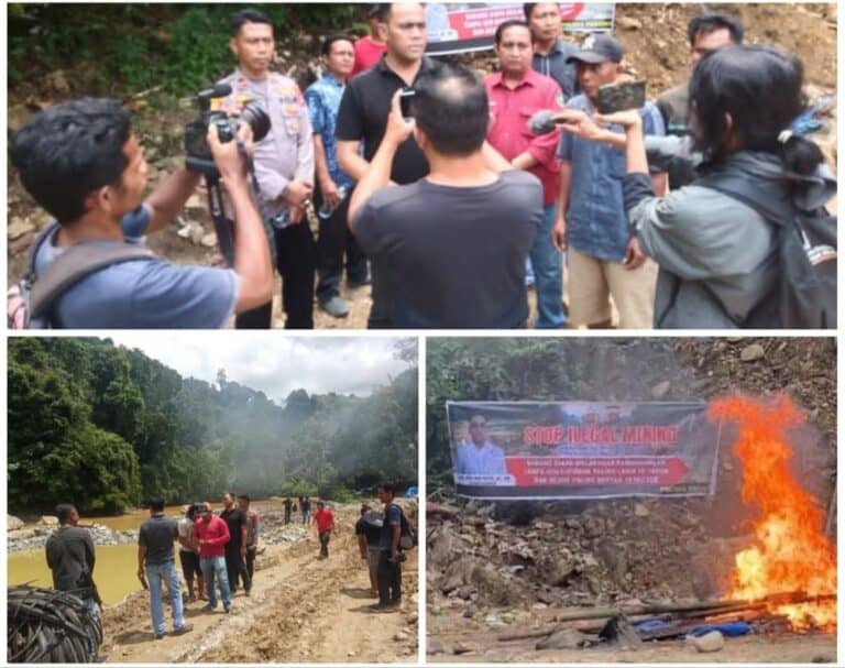 Penindakan Tambang Emas Ilegal di Pasaman Satreskrim Polres Musnahkan Barang Bukti di Lokasi