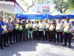 Polres Tanah Datar Bersama Bulog Gelar Pasar Murah, Ribuan Warga Antusias Serbu Sembako Harga Terjangkau