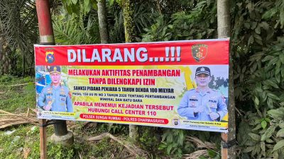 Polsek Sungai Rumbai Ajak Warga Stop Tambang Ilegal di Sungai Batanghari