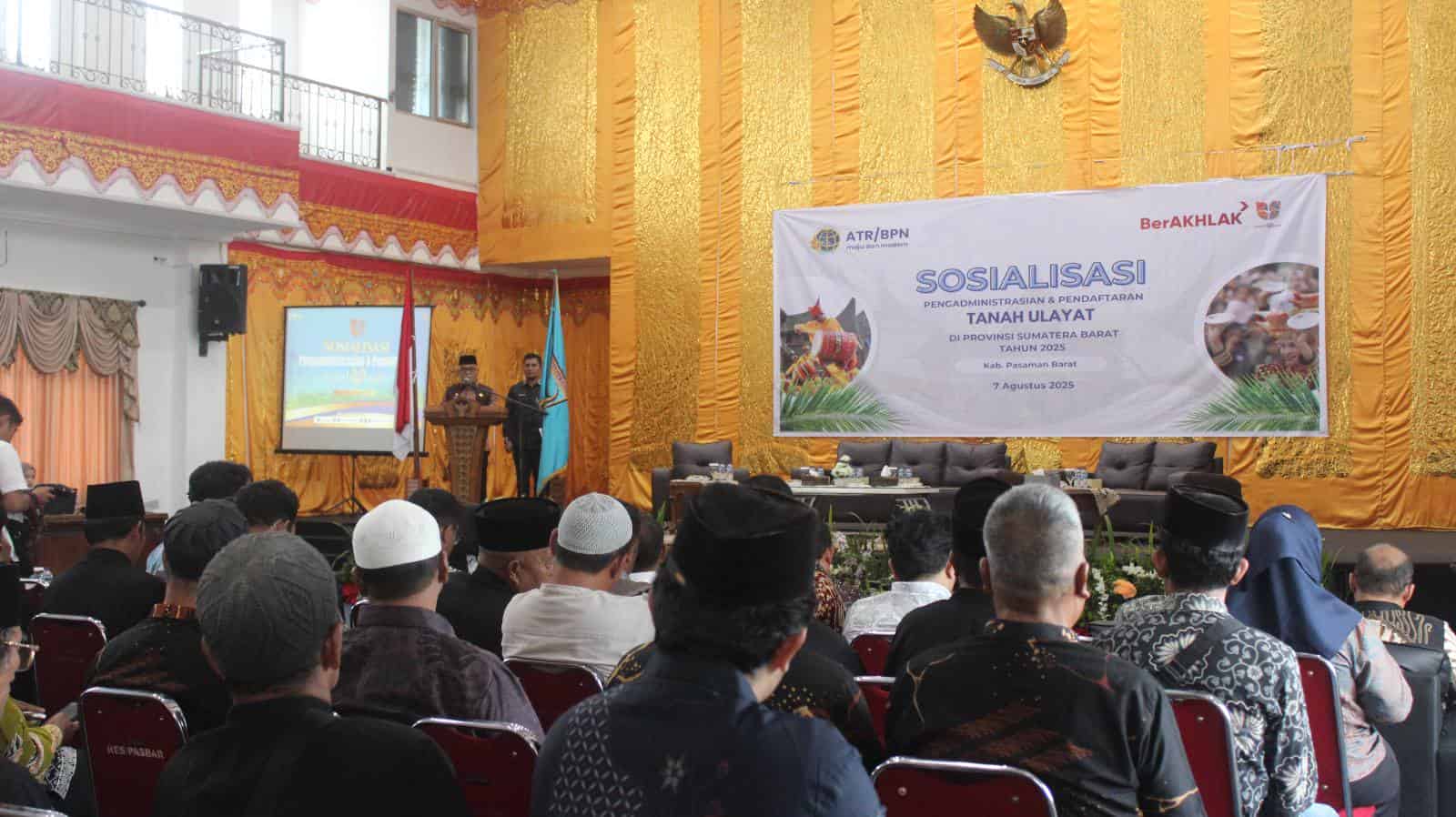 Tokoh Adat Pasaman Barat Ikuti Sosialisasi Pendaftaran Tanah Ulayat