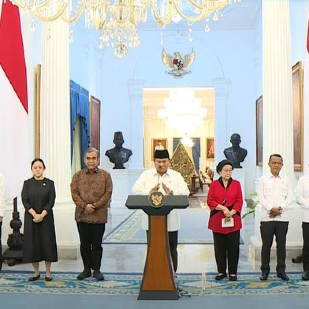 Prabowo Sampaikan 8 Poin Sikap Pemerintah dan Parpol soal Demo