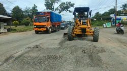 Jalan Lintas Sumatera Km 3 Pulau Punjung Diperbaiki BPJN Sumbar, Akses Ekonomi Lancar