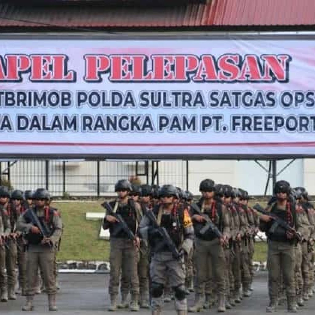 Pengamanan Ketat Freeport 100 Personel Brimob Polri Sultra Dikerahkan Hadapi Peningkatan Ancaman