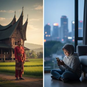Dari Rumah Gadang ke Dunia Digital: Transformasi Pola Hidup Anak Minangkabau dari Zaman Dahulu Hingga Kini