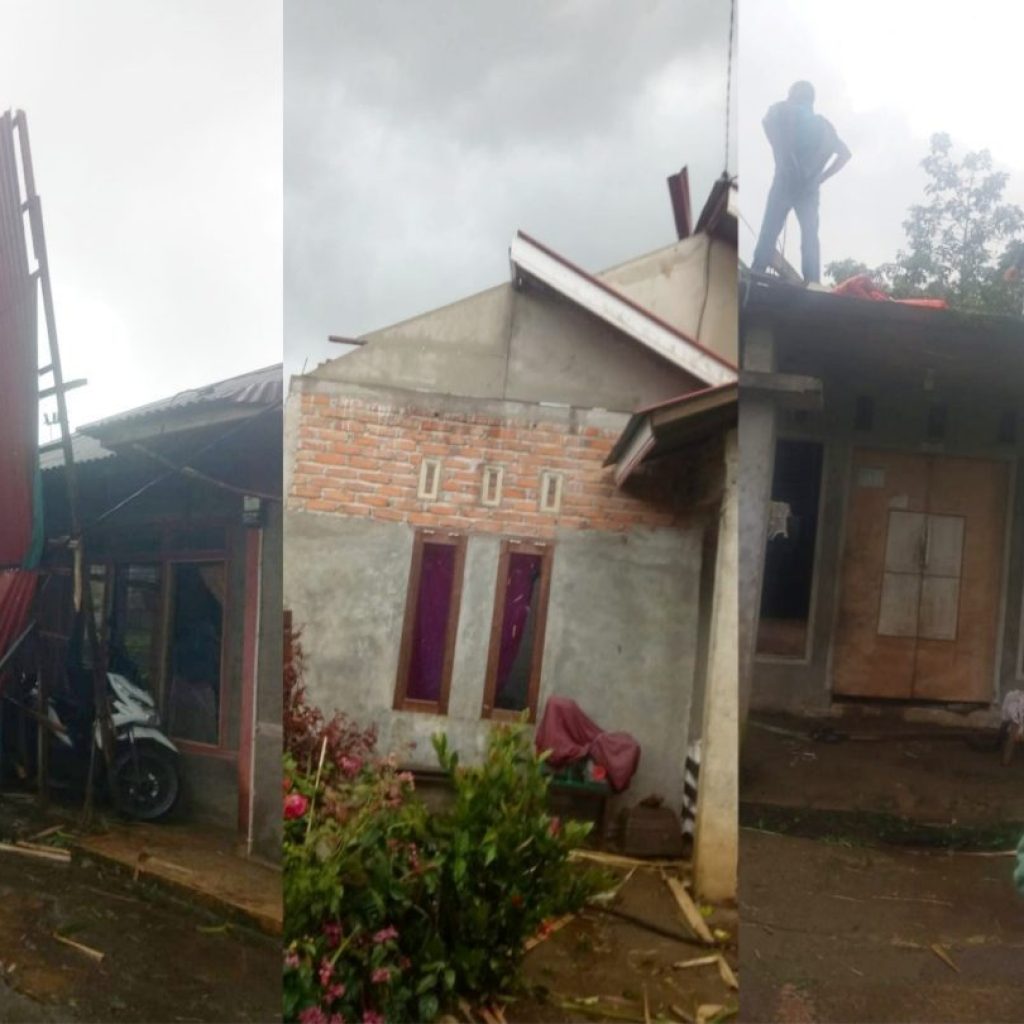 Enam Rumah Hancur Akibat Terjangan Angin Puting Beliung Agam di Bukik Batabuah