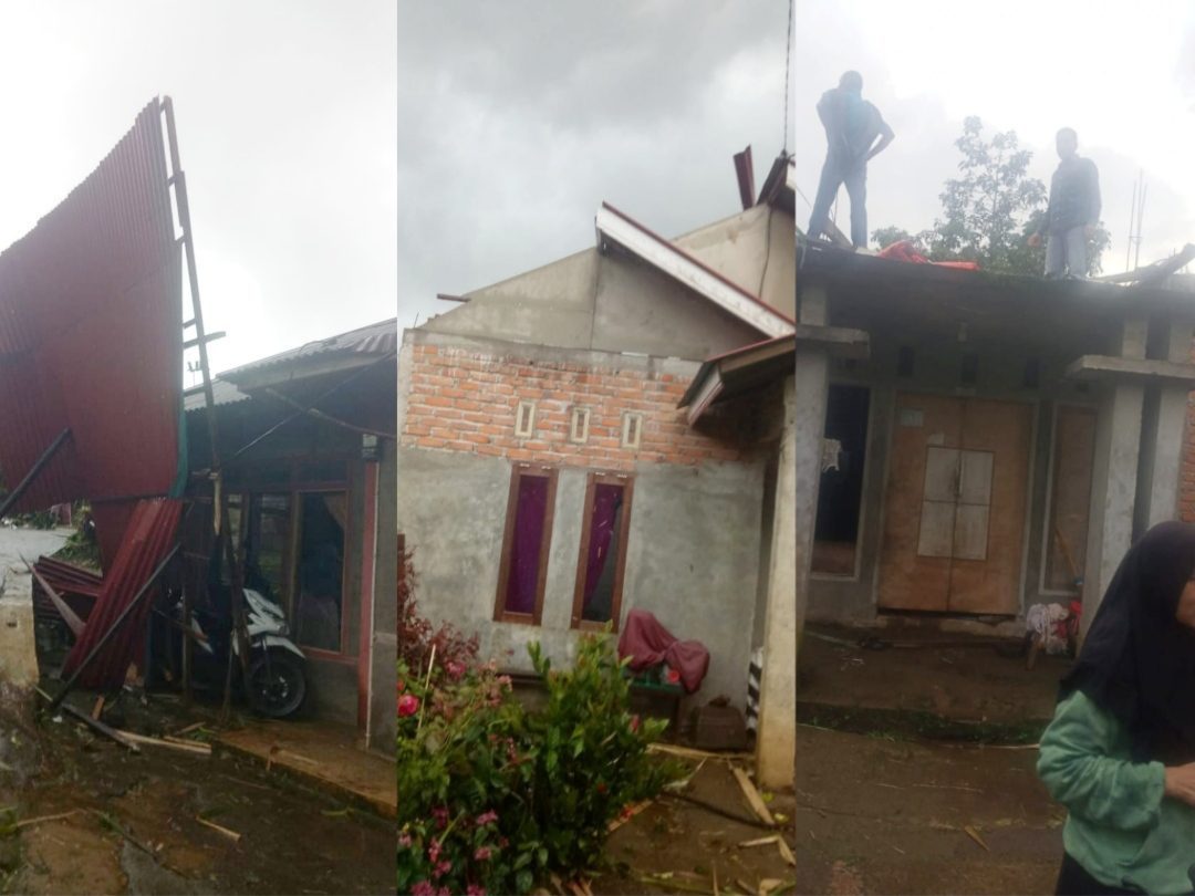 Enam Rumah Hancur Akibat Terjangan Angin Puting Beliung Agam di Bukik Batabuah