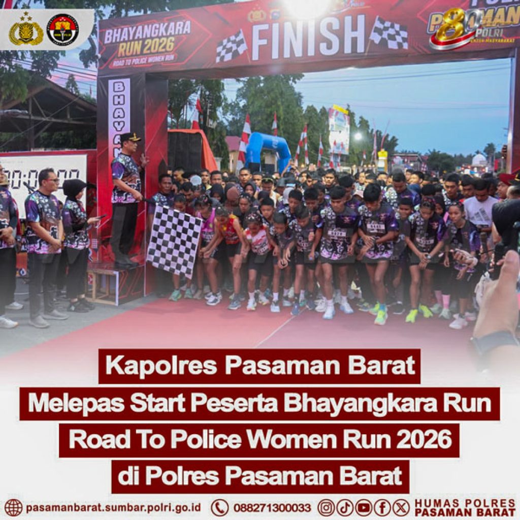 Bhayangkara Run Road To Police Women Run 2026 Meriah, Kapolres Pasaman Barat Lepas Ribuan Semangat Hidup Sehat