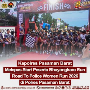 Bhayangkara Run Road To Police Women Run 2026 Meriah, Kapolres Pasaman Barat Lepas Ribuan Semangat Hidup Sehat