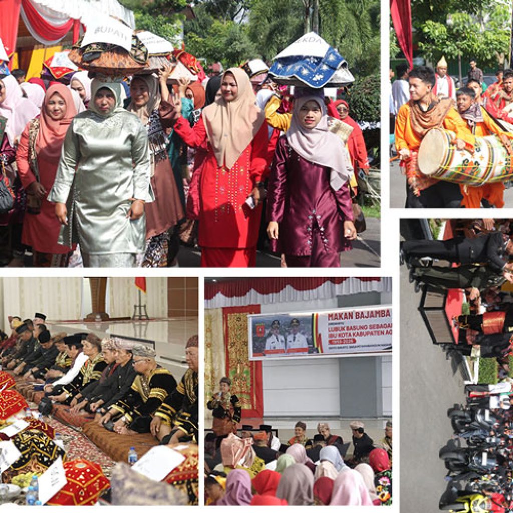 HUT Ke-33 Lubuk Basung Meriah dengan Arakan Jamba dan Makan Bajamba, Bupati Ajak Warga Perkuat Kolaborasi