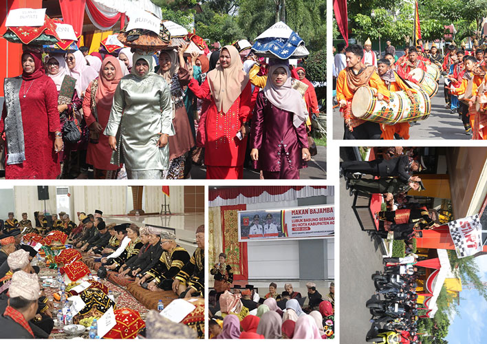 HUT Ke-33 Lubuk Basung Meriah dengan Arakan Jamba dan Makan Bajamba, Bupati Ajak Warga Perkuat Kolaborasi