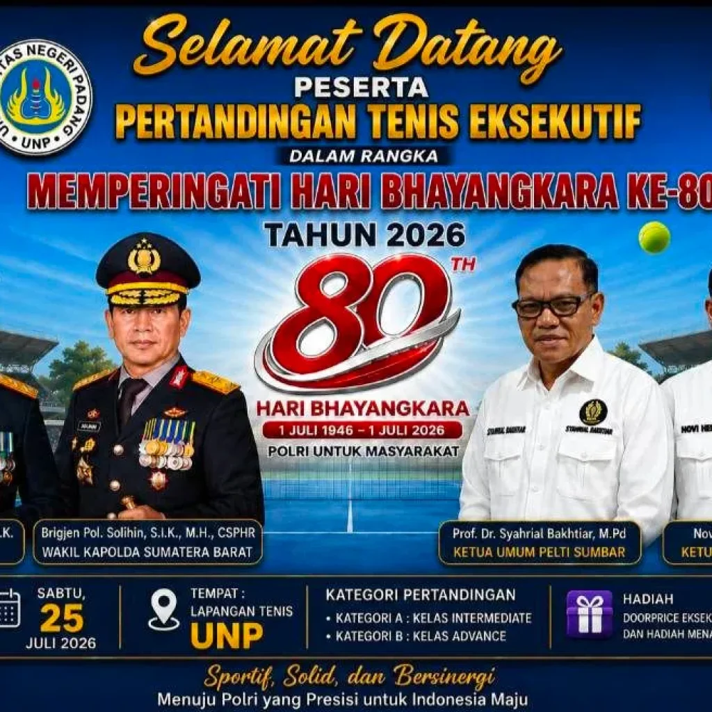 Turnamen Tenis Kapolda Sumbar Resmi Bergulir, 197 Peserta Ramaikan Hari Bhayangkara ke-80