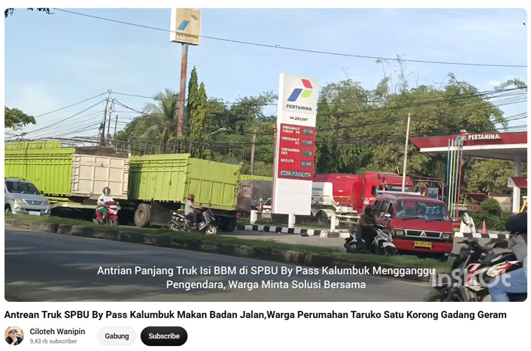 Antrean Truk BBM di SPBU By Pass Kalumbuk Ganggu Jalan, Warga Minta Penertiban