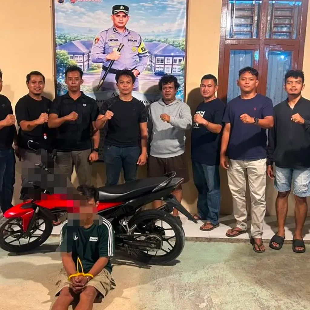 Polsek Sungai Rumbai Tangkap Pemuda Diduga Pelaku Curanmor, Motor Honda Sonic Diamankan