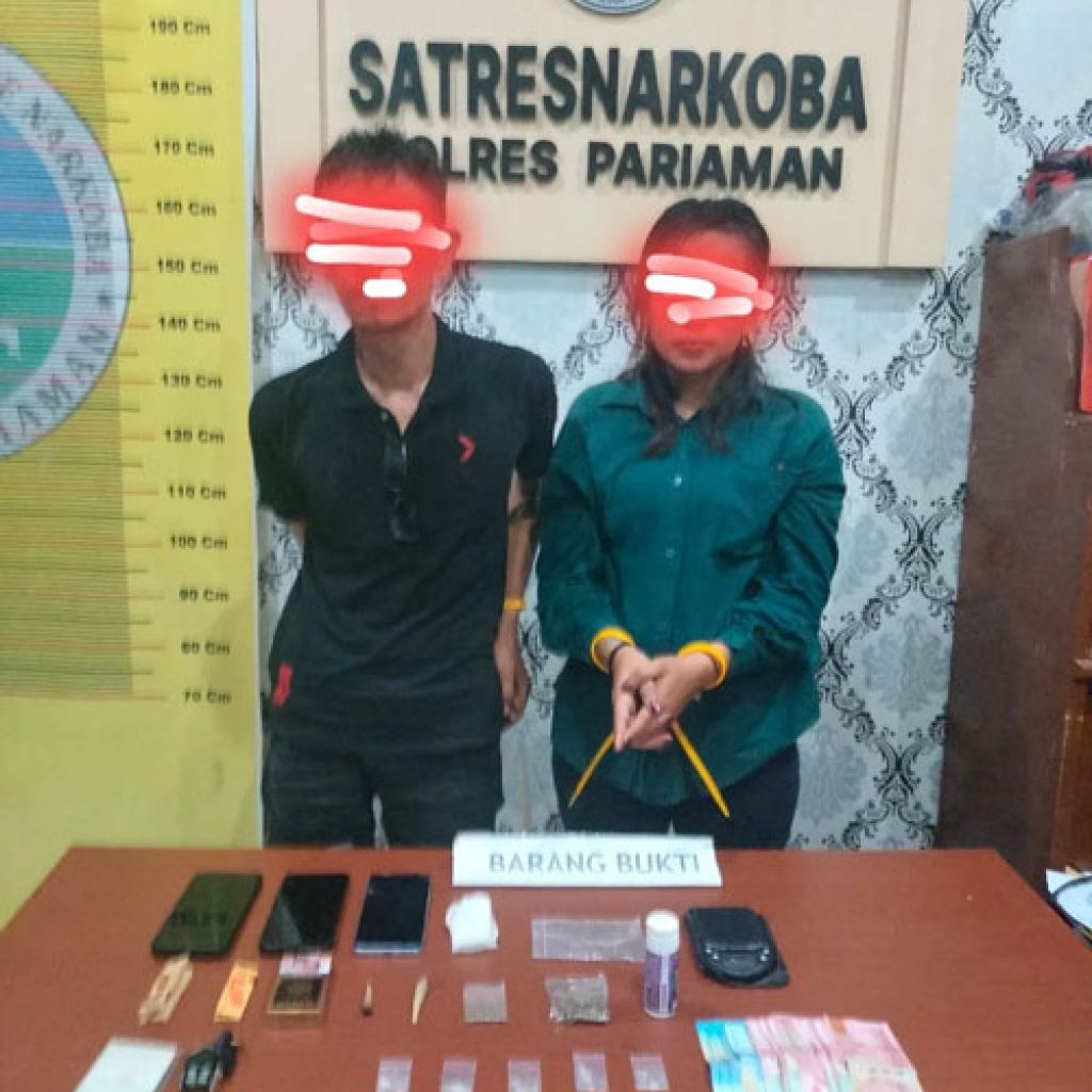 Suami Istri Ditangkap Polres Pariaman Saat Diduga Menunggu Pembeli Narkoba