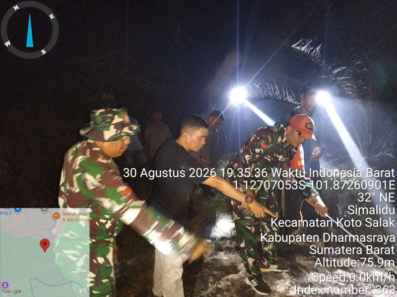 Tiga Titik Karhutla Dharmasraya Berhasil Dipadamkan, Akses Medan Jadi Tantangan Petugas