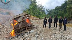 Tim Trisula Polres Solok Selatan Razia Tambang Ilegal di Sungai Bangko, Asbuk Langsung Dimusnahkan