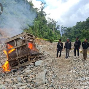 Tim Trisula Polres Solok Selatan Razia Tambang Ilegal di Sungai Bangko, Asbuk Langsung Dimusnahkan