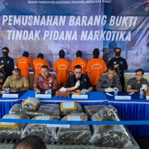 BNNP Sumbar Musnahkan 73 Kilogram Ganja, Terungkap dari Dua Kasus Lintas Provinsi