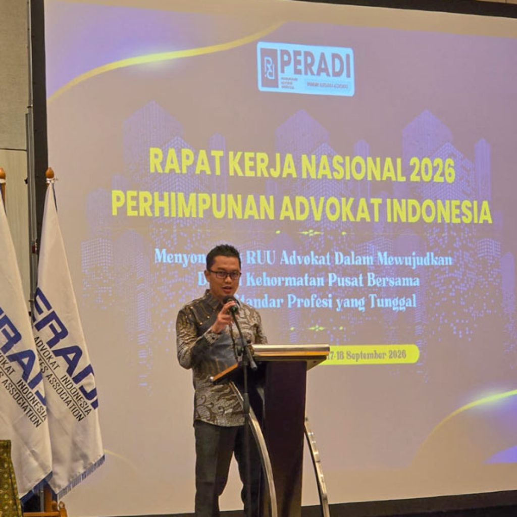 Guntur Abdurrahman Soroti Ancaman Ruang Advokat Makin Sempit di Rakernas PERADI